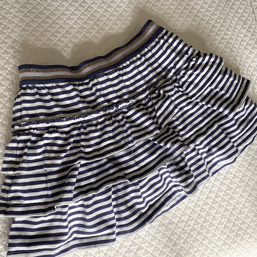 Girls Sz 4-5 Striped Ruffle Skort by Boden
